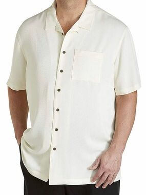 Men's Casual Short-Sleeve Button-Down Shirt in Cream